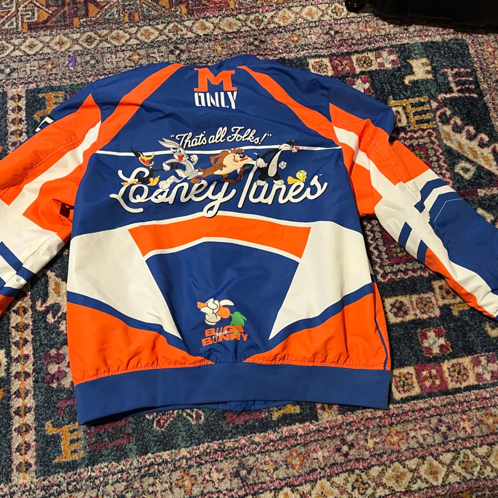 Looney Tunes Members Only Vibrant Orange and Blue Jacket